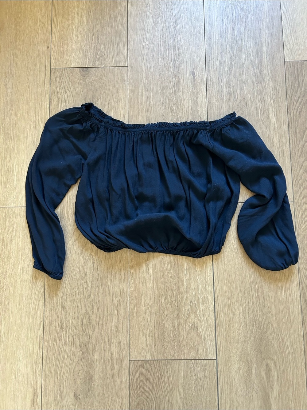 Brandy Melville Black Off-Shoulder Crop Top